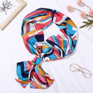 Skinny scarf, Silk feel scarf, FREE SHIPPING